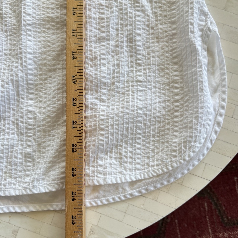 Vintage Y2k Women's‎ 100% Cotton Solid White Blouse Boho Peasant Cottage Core - Picture 9 of 10